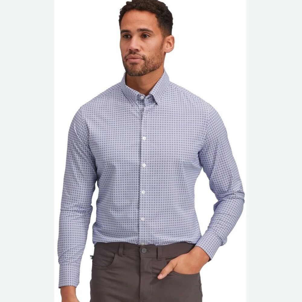 Mizzen+Main Monaco Long Sleeve Performance Button Up Shirt Men’s XL Golf